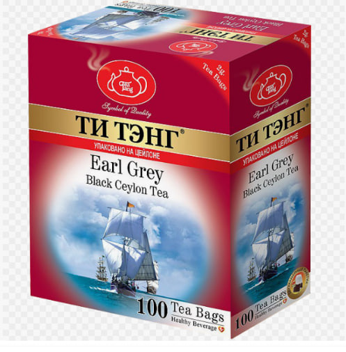 Чай Ти Тэнг Earl Grey (Бергамот) черный 100 пакетиков в магазине ТеаКофее, фото