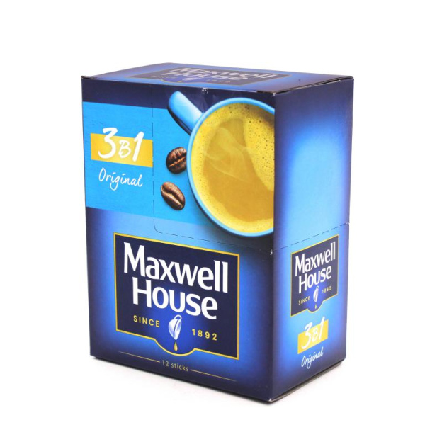 Кофе растворимый Maxwell House 3 в 1 12 пакетиков в магазине ТеаКофее, фото