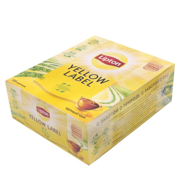 Чай Lipton Yellow Label Tea черный 100 пакетиков в магазине ТеаКофее, фото