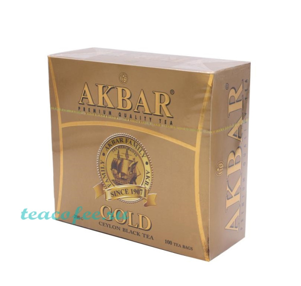 Чай Akbar Gold 100 пакетиков в магазине ТеаКофее, фото