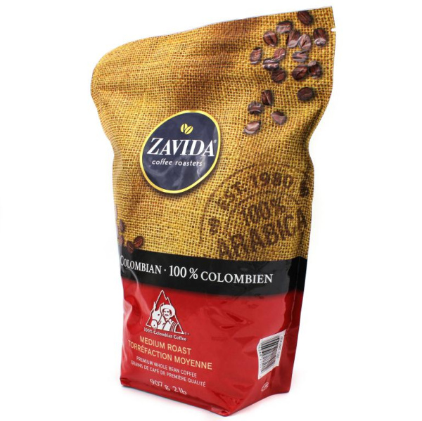 Кофе в зернах Zavida 100% Colombian 907 гр. в магазине ТеаКофее, фото