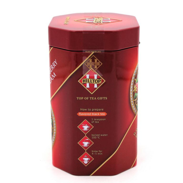 Чай Hilltop Collection Земляника со сливками черный 100 гр. (ж/б) в магазине ТеаКофее, фото