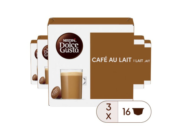 Кофе в капсулах Nescafe Dolce Gusto Cafe Au Lait КОМПЛЕКТ  3x16 капсул в магазине ТеаКофее, фото
