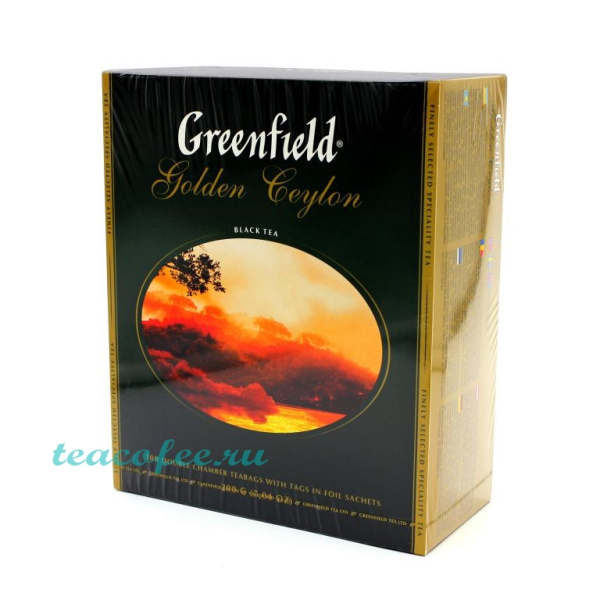 Чай Greenfield Golden Ceylon 100 пакетиков в магазине ТеаКофее, фото