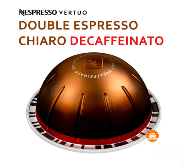 Кофе в капсулах Nespresso Vertuo Double Espresso Chiaro Decaffeinato 80 ml КОМПЛЕКТ 4 тубы - 40 капсул в магазине ТеаКофее, фото