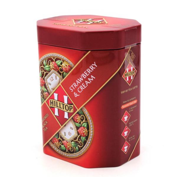 Чай Hilltop Collection Земляника со сливками черный 100 гр. (ж/б) в магазине ТеаКофее, фото