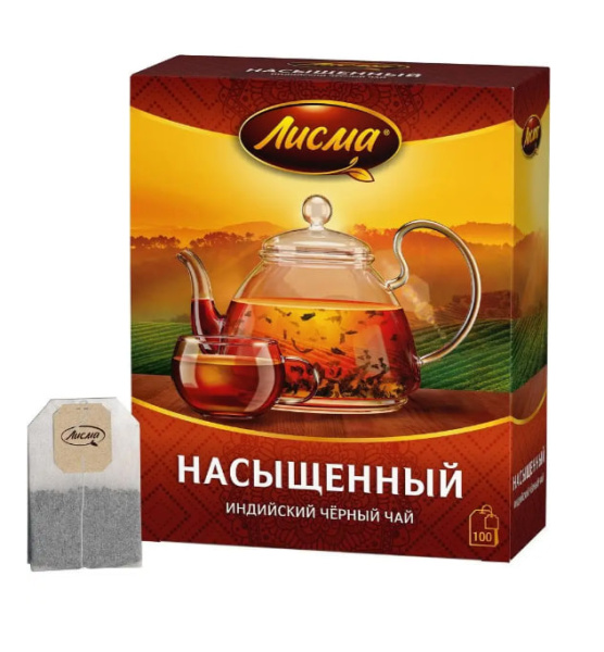 Чай Лисма Насыщенный 100 пакетиков в магазине ТеаКофее, фото