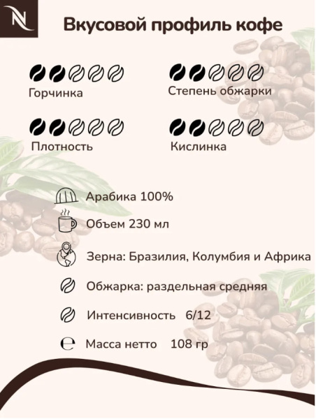Кофе в капсулах Nespresso Vertuo French Lavender and Vanilla decaffeinato 230 ml 10 капсул в магазине ТеаКофее, фото