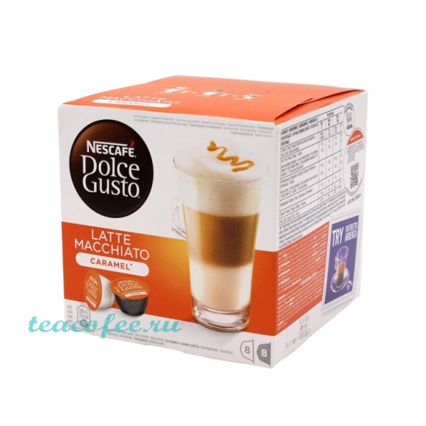 Кофе в капсулах Nescafe Dolce Gusto Latte Macchiato Caramel 16 капсул в магазине ТеаКофее, фото