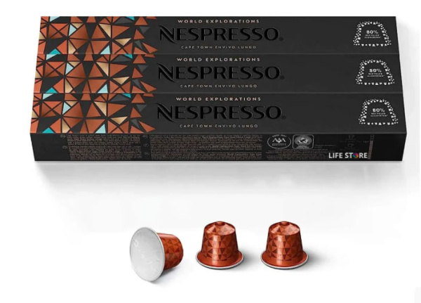 Кофе в капсулах Nespresso Cape Town Envivo Lungo 100 ml КОМПЛЕКТ 3 тубы - 30 капсул в магазине ТеаКофее, фото