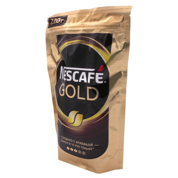 Кофе растворимый Nescafe Gold 220 гр. (пакет) в магазине ТеаКофее, фото
