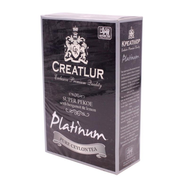 Чай Creatlur Platinum Super Pekoe with bergamot & lemon 200 гр.(картон) в магазине ТеаКофее, фото