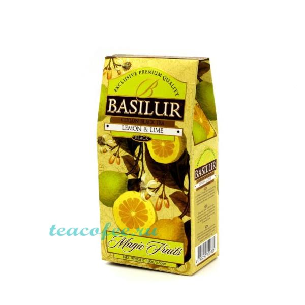 Чай Basilur Lemon & Lime (Лимон и Лайм) черный 100 гр. в магазине ТеаКофее, фото